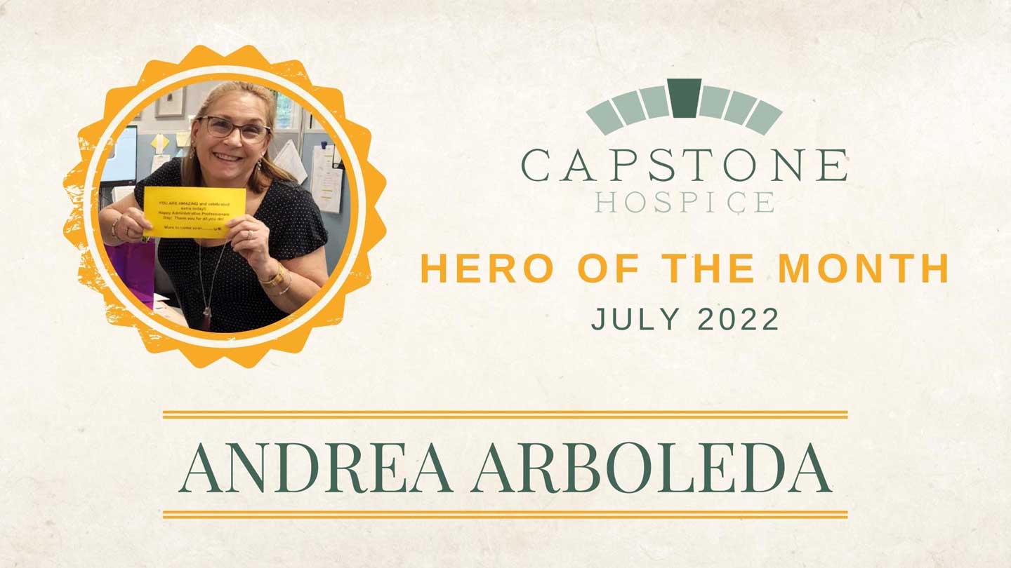 Andrea Arboleda Hero of the Month certificate.